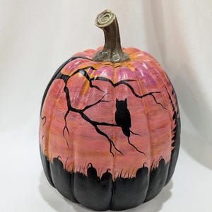Faux Pumpkin Hand Painted Decorative Fall Autumn Decor