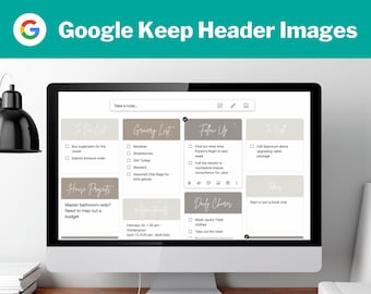 Google Keep Header Images - Neutral Week Pack - Stencil Font