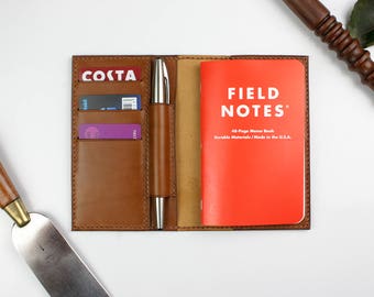 Leather Field Notes cover-Leather Notebook cover- Moleskine leather cover- Handmade notebook cover