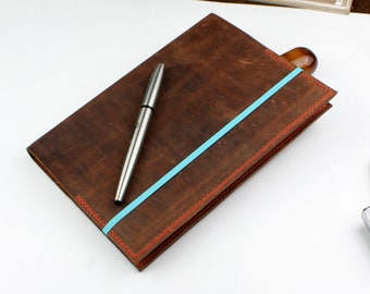 Couverture de cahier A5 en cuir, couverture de journal faite à la main, expédition libre d'Etsy