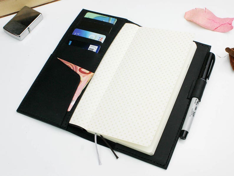 Leather cover for Hobonichi Weeks or Weeks Mega edition , Hobonichi leather cover wallet image 7