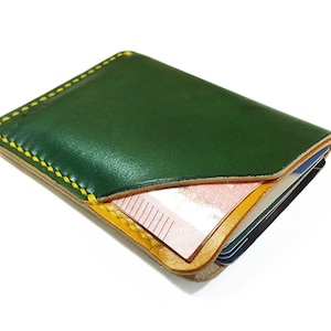 Handgemaakte Front Pocket portemonnee, EDC lederen kaart houder, minimalistische lederen portemonnee, gratis monogram initialen, Etsy gratis verzending