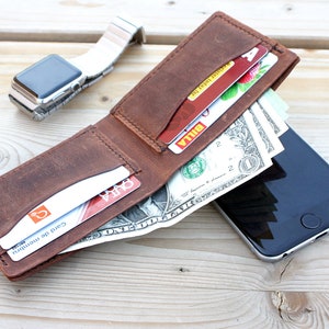Personalisierte Leder Brieftasche, beste Herren-Geschenk-Idee, kostenloser Versand