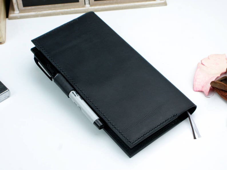 Leather cover for Hobonichi Weeks or Weeks Mega edition , Hobonichi leather cover wallet image 9