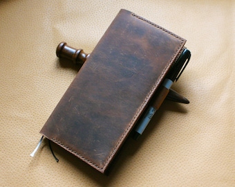 Leather cover for Hobonichi Weeks  or Weeks "Mega"  edition , Hobonichi  leather cover wallet