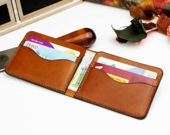 Bifold Leather Wallet, Men's Wallet, Minimalist Leather Wallet, Slim Leather Wallet- Free Etsy shipping