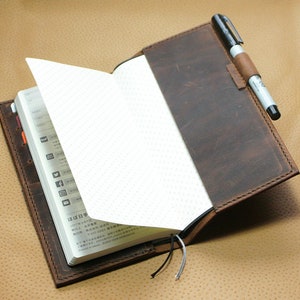 Leather cover for Hobonichi Weeks or Weeks Mega edition , Hobonichi leather cover wallet image 5