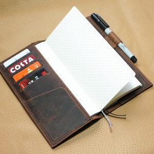 Leather cover for Hobonichi Weeks or Weeks Mega edition , Hobonichi leather cover wallet image 4