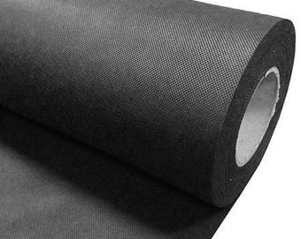 Black Adhesive Nonwoven Fabric: 0.3mm Leather Bag Reinforcement (50cm x 150cm)
