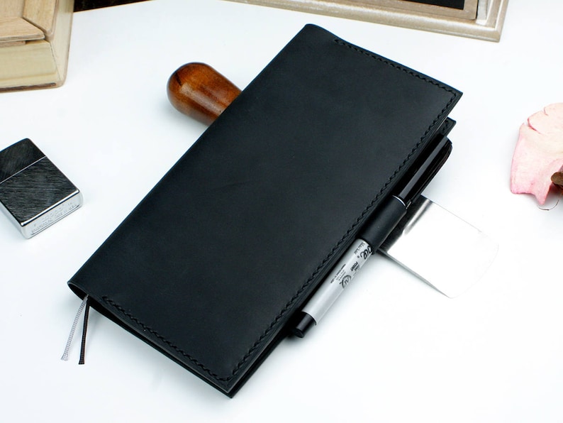 Leather cover for Hobonichi Weeks or Weeks Mega edition , Hobonichi leather cover wallet image 6