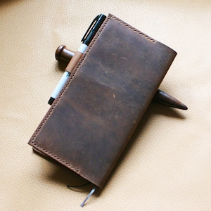 Leather cover for Hobonichi Weeks or Weeks Mega edition , Hobonichi leather cover wallet image 2