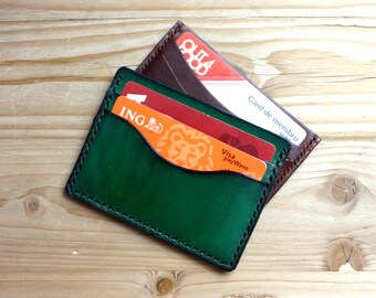 Handmade personalized leather card holder  - BUILD-YOUR-OWN - Fully personalized wallet - Groomsmen gift