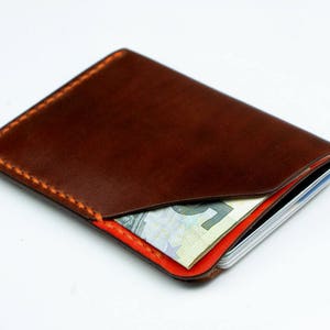 Cartera de cuero delgado, cartera de bolsillo frontal, envío gratis de Etsy