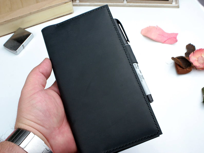 Leather cover for Hobonichi Weeks or Weeks Mega edition , Hobonichi leather cover wallet image 10