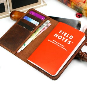 Notas de campo Cubierta, cartera, Cubierta de cuero del diario, Personalizado
