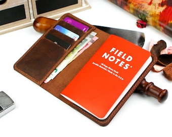 Field Notes Cover, wallet, Journal leather cover, Personalized