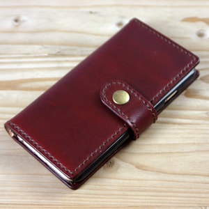 Funda de cuero para iPhone hecha a mano, iPhone 8, billetera de cuero iPhone X- Monogramming gratis
