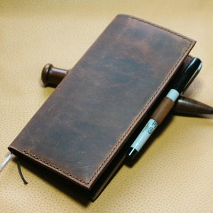Leather cover for Hobonichi Weeks or Weeks Mega edition , Hobonichi leather cover wallet image 3
