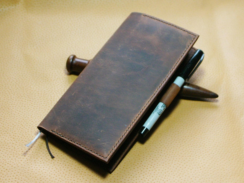 Leather cover for Hobonichi Weeks or Weeks Mega edition , Hobonichi leather cover wallet image 3