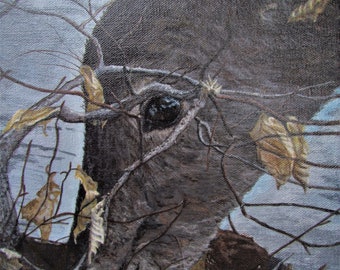 Oil Painting, Prints & Cards - Deer Through Branches