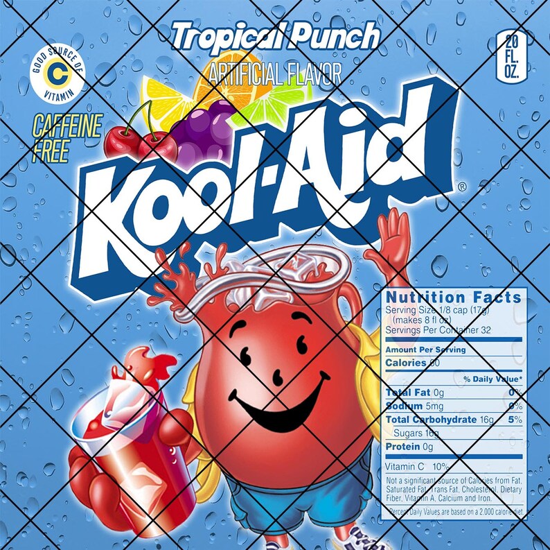 20oz Koolaid Tumbler With Straw and Lid Etsy