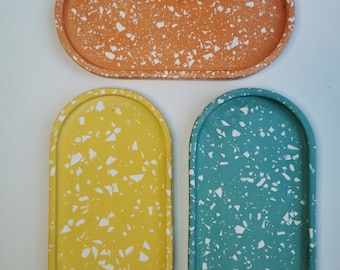 Oval terrazzo tray