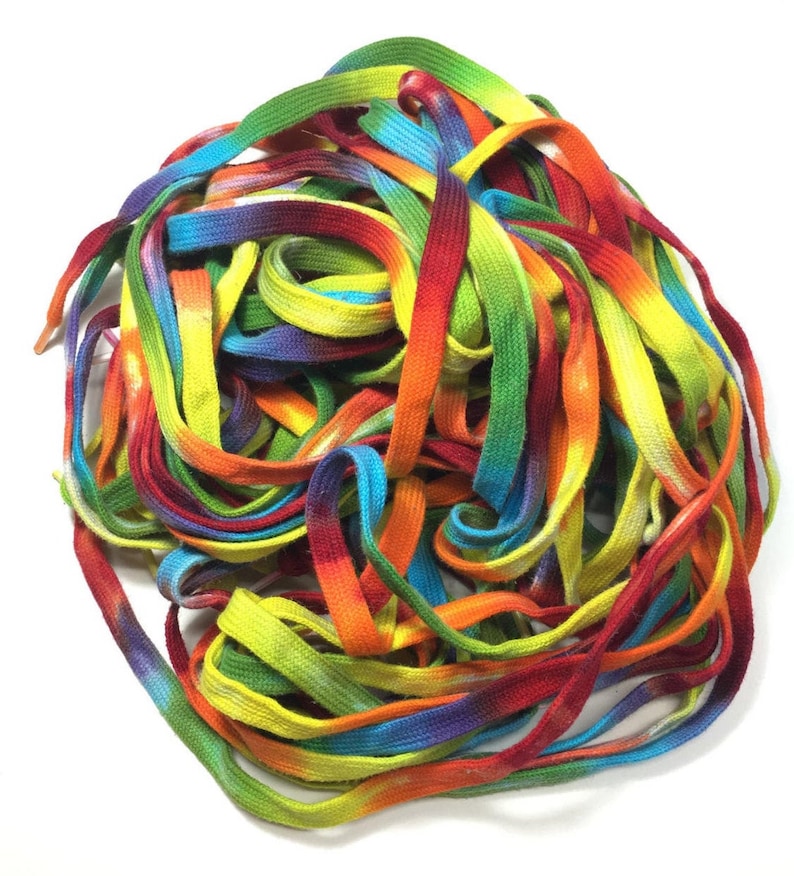 45 Tie Dye Shoe Laces Rainbow Etsy