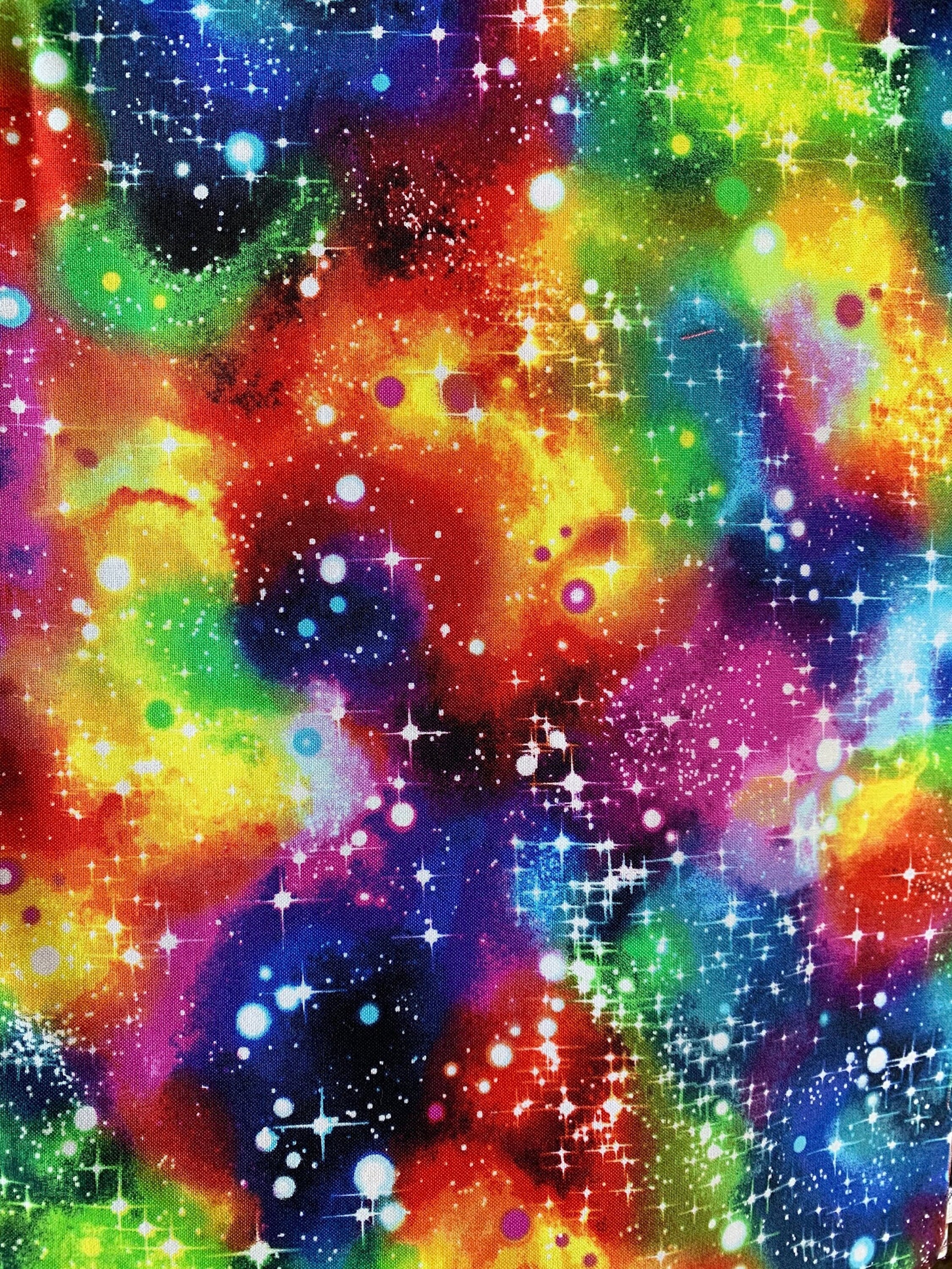 1/4 Yard Rainbow Cosmos Galaxy Space Cotton Fabric By the | Etsy