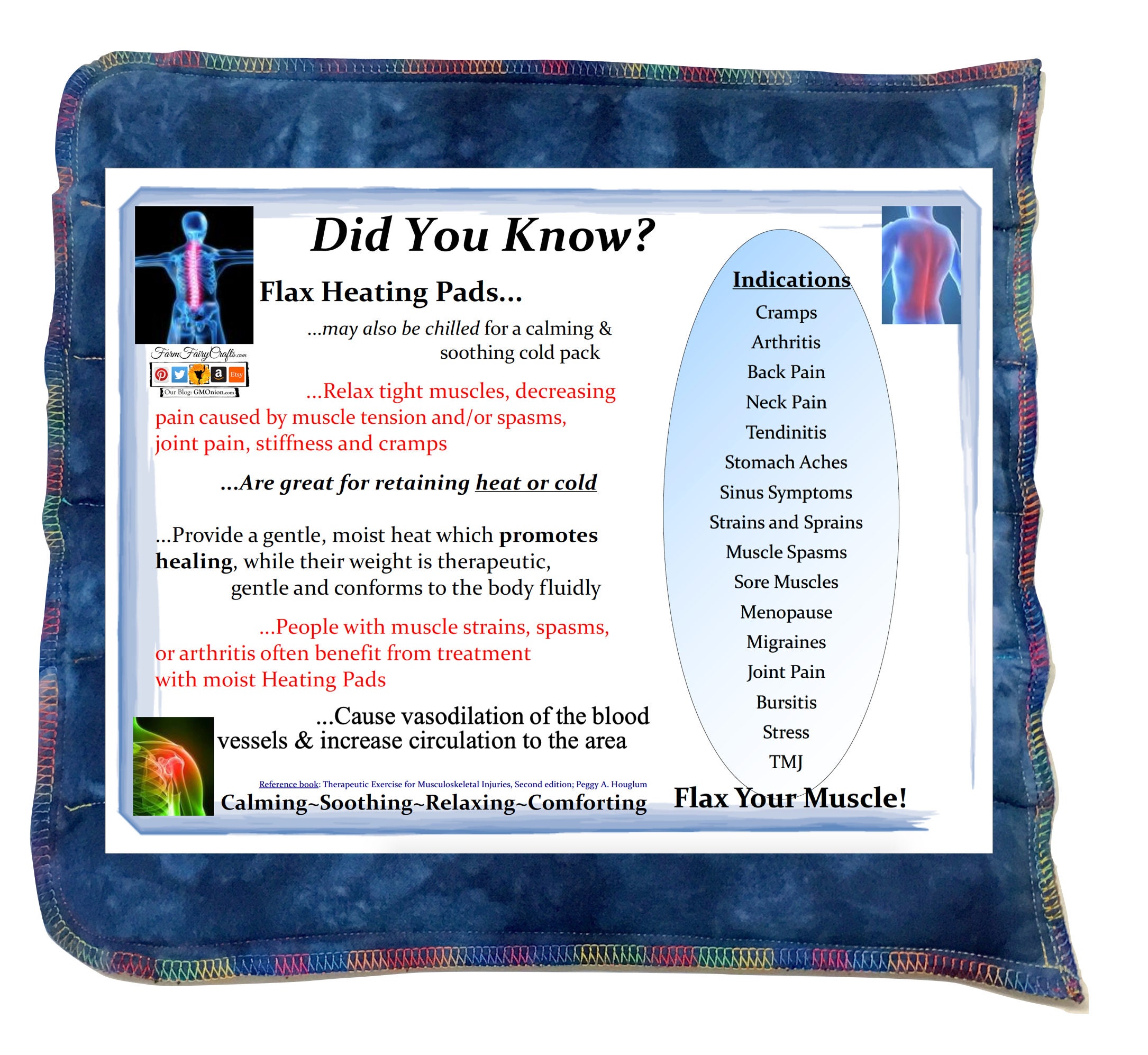 XL Microwave Rice Heating Pad Herbal Shoulders & Neck Arthritis