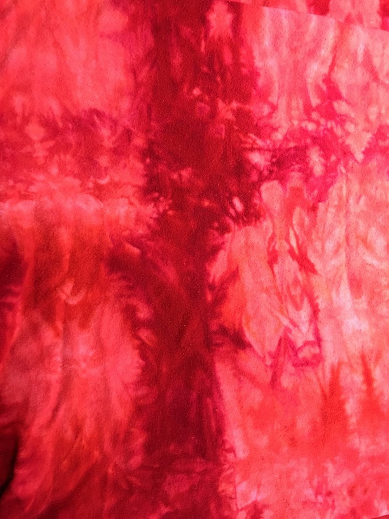 Hand Dyed Red Tie Dye Cotton Flannel Quilting Fabric Fat Etsy