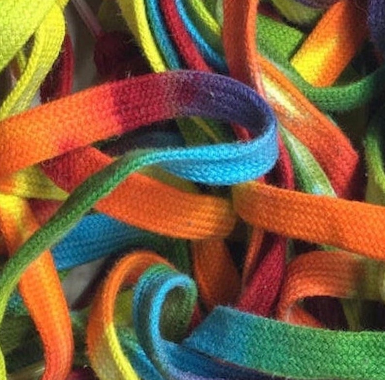 45 Tie Dye Shoe Laces Rainbow Etsy