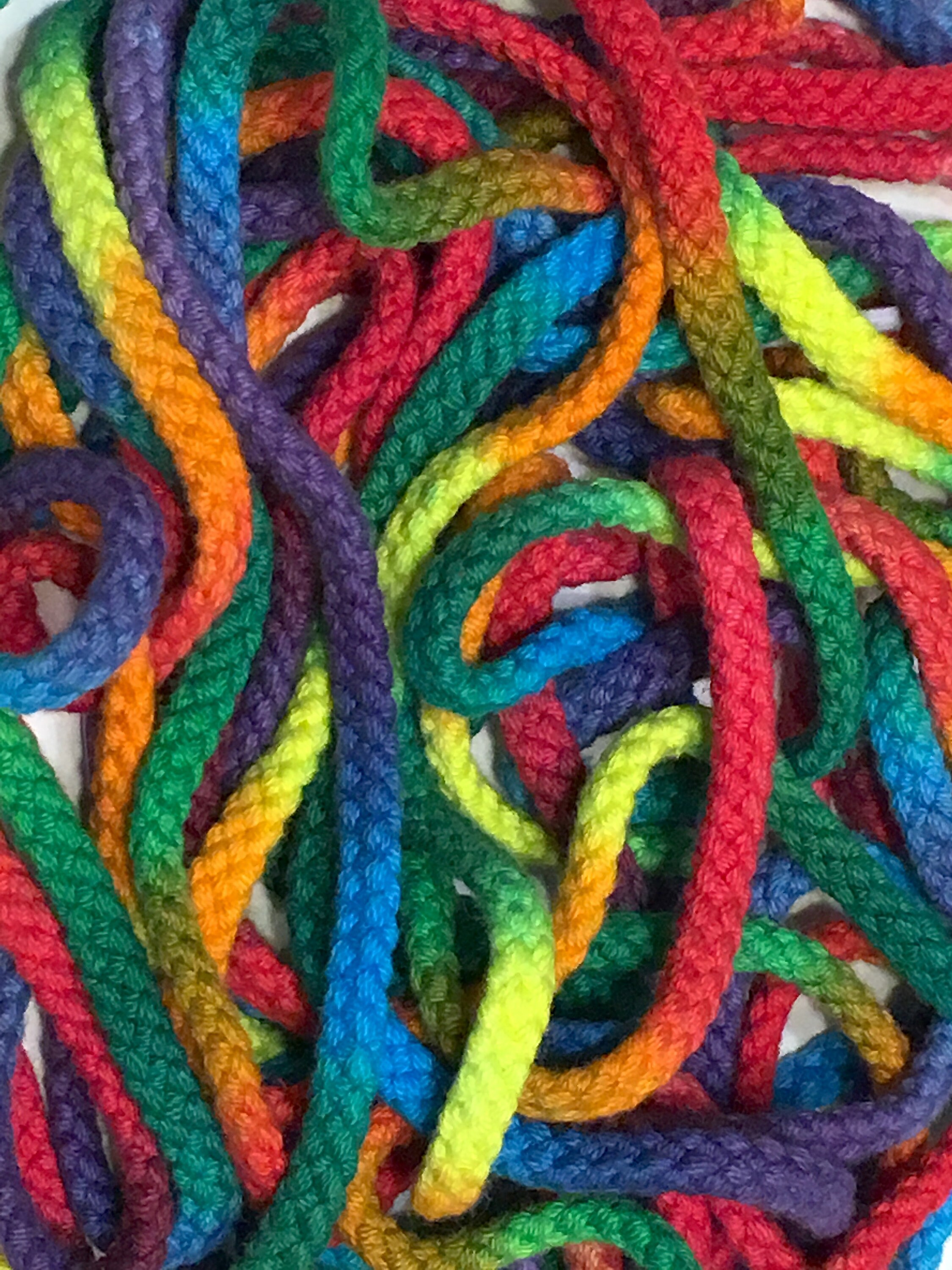 72 Tie Dye Shoelaces Rainbow Thick Round Braided