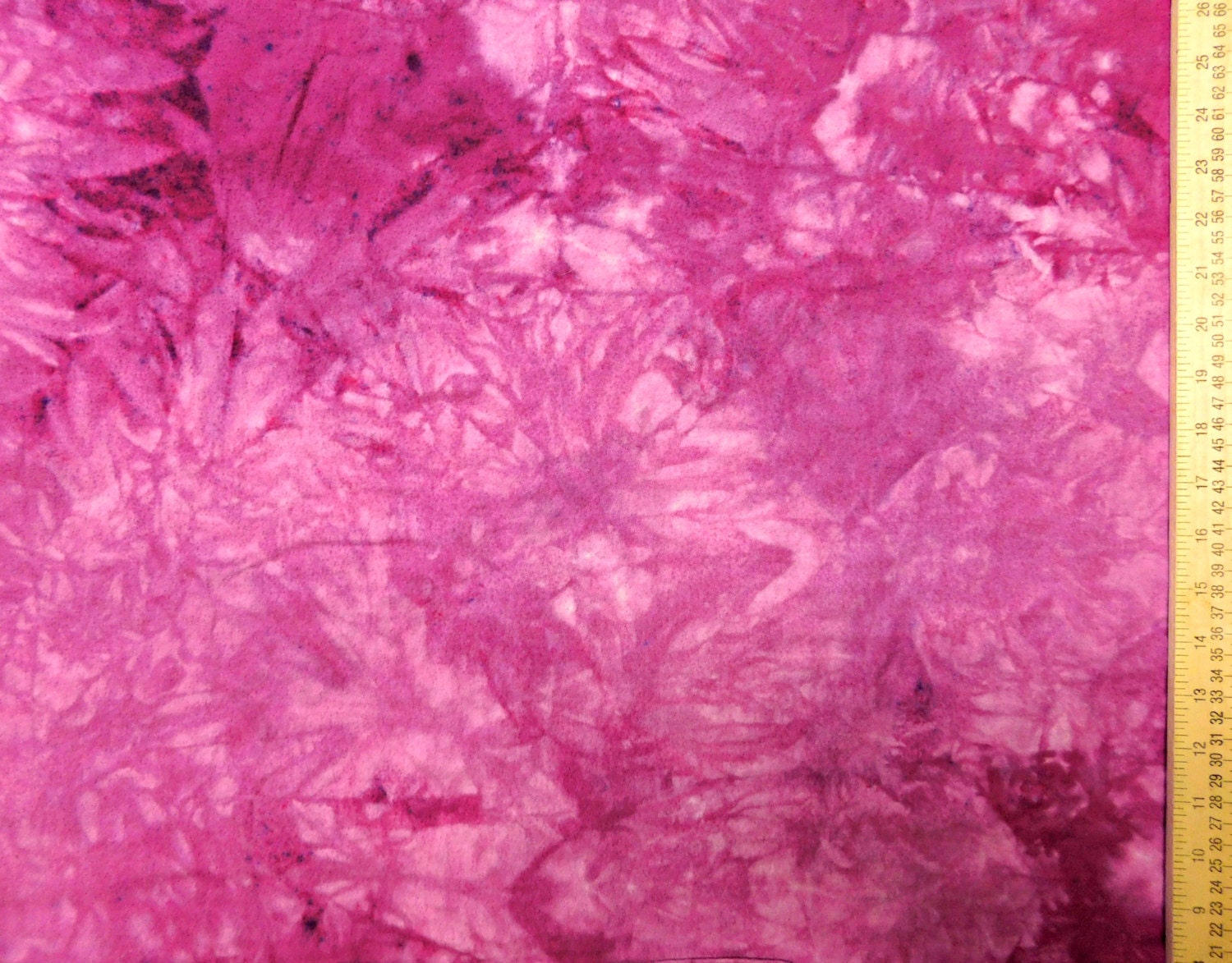 Hand Dyed Pink Tie Dye Cotton Flannel Quilting Fabric by the Etsy