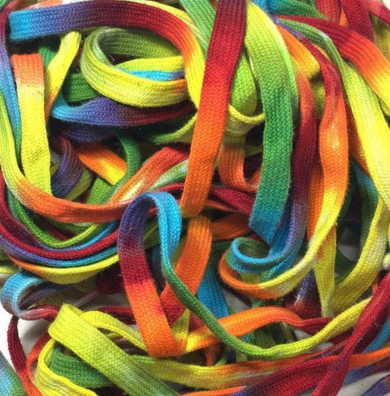 45 Tie Dye Shoe Laces Rainbow Etsy