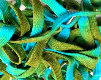 45" Tie Dye Shoelaces - Blue & Green