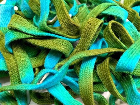 54 Tie Dye Shoelaces Blue \u0026 Green | Etsy