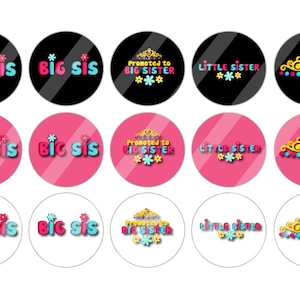 Grote zus, 4 X 6 1 inch digitale fles dop beelden, digitale bottlecap afbeelding, fles dop beelden, 1&quot; graphics, 1&#39; downloadbare