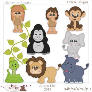 Jungle Clipart - Classroom Clipart - Teacher Clipart - Animal Clipart - Kids Clipart - Learning Clipart - Zoo Clipart