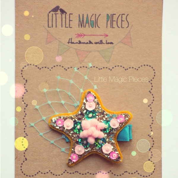 Zee Starfish Glitter Hair Clip zomer Under The Sea