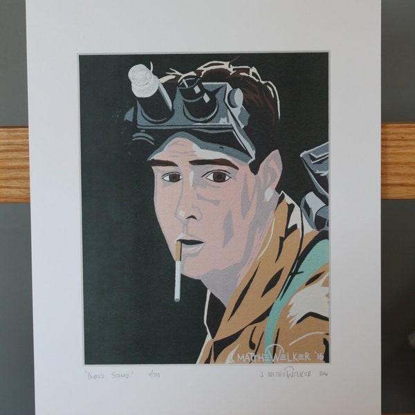 11x14 Limited Edition Hand Signed MATTED PRINT "Busted Stantz" - Ghostbusters Pop Art - Dan Aykroyd 1980's scifi horror action comedy movie