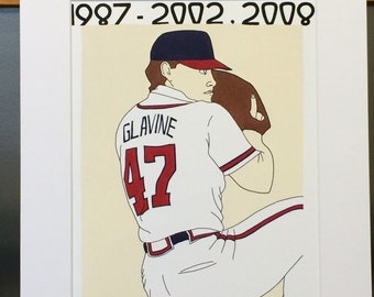 11x14 Limited Edition Hand Signed MATTED PRINT "Forever Glavine" - Tom Glavine Atlanta Braves Pop Art - baseball, MLB, pitcher, Hall of Fame