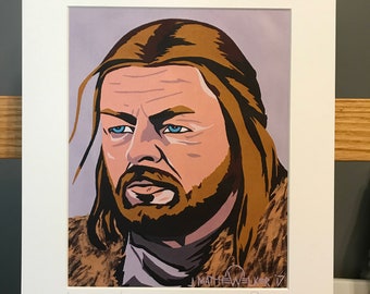 11x14 Limited Edition Hand Signed MATTED PRINT "Ned's Game" - Game Of Thrones Pop Art - Ned Stark Sean Bean Winterfell GOT winter is coming