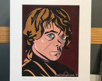 11x14 Limited Edition Hand Signed MATTED PRINT "Tyrion's Game" - Game Of Thrones Pop Art - Tyrion Lannister Peter Dinklage GOT dwarf hbo