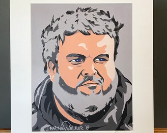 11x14 Limited Edition Hand Signed MATTED PRINT "Hodor's Game" - Game Of Thrones Pop Art - Kristian Nairn GoT Hold The Door House Stark Bran