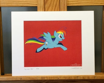 11x14 Limited Edition Hand Signed MATTED PRINT "My Little Dash" - Rainbow Dash My Little Pony Friendship is Magic Pop Art - cartoon, girls