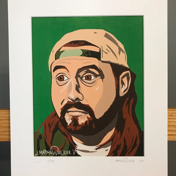 11x14 Limited Edition Hand Signed MATTED PRINT "..." - Jay and Silent Bob Pop Art - Kevin Smith Clerks Mallrats Comic Book Men indie film