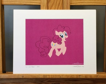 11x14 Limited Edition Hand Signed MATTED PRINT "My Little Pinkie" - Pinkie Pie My Little Pony Friendship is Magic Pop Art - cartoon, girls