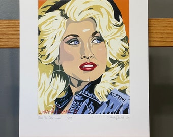 11x14 Limited Edition Hand Signed MATTED PRINT "Here You Come Again" - Dolly Parton Pop Art Dollywood Islands In The Stream 9 to 5 Jolene