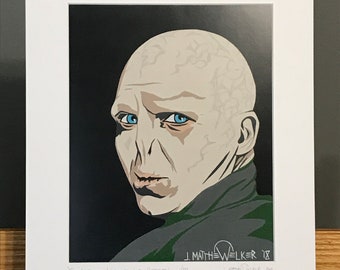 11x14 Limited Edition Hand Signed MATTED PRINT "The Wizarding World of Lord Voldemort" - Ralph Fiennes Pop Art - dark wizard, JK Rowling