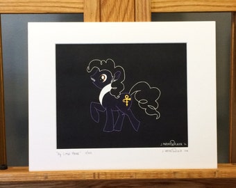 11x14 Limited Edition Hand Signed MATTED PRINT "My Little Prince" - Prince My Little Pony Friendship is Magic Pop Art - cartoon, girls, kiss